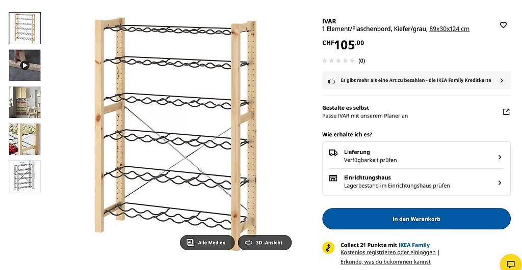 Ikea Étagères: Ivar Flaschenbord / Flaschenregal – D'occasion à Bern par OlaPaloma