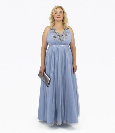 HOUGHTON LANGES SPITZENKLEID "KATIE" MIT ZIPFELSAUM