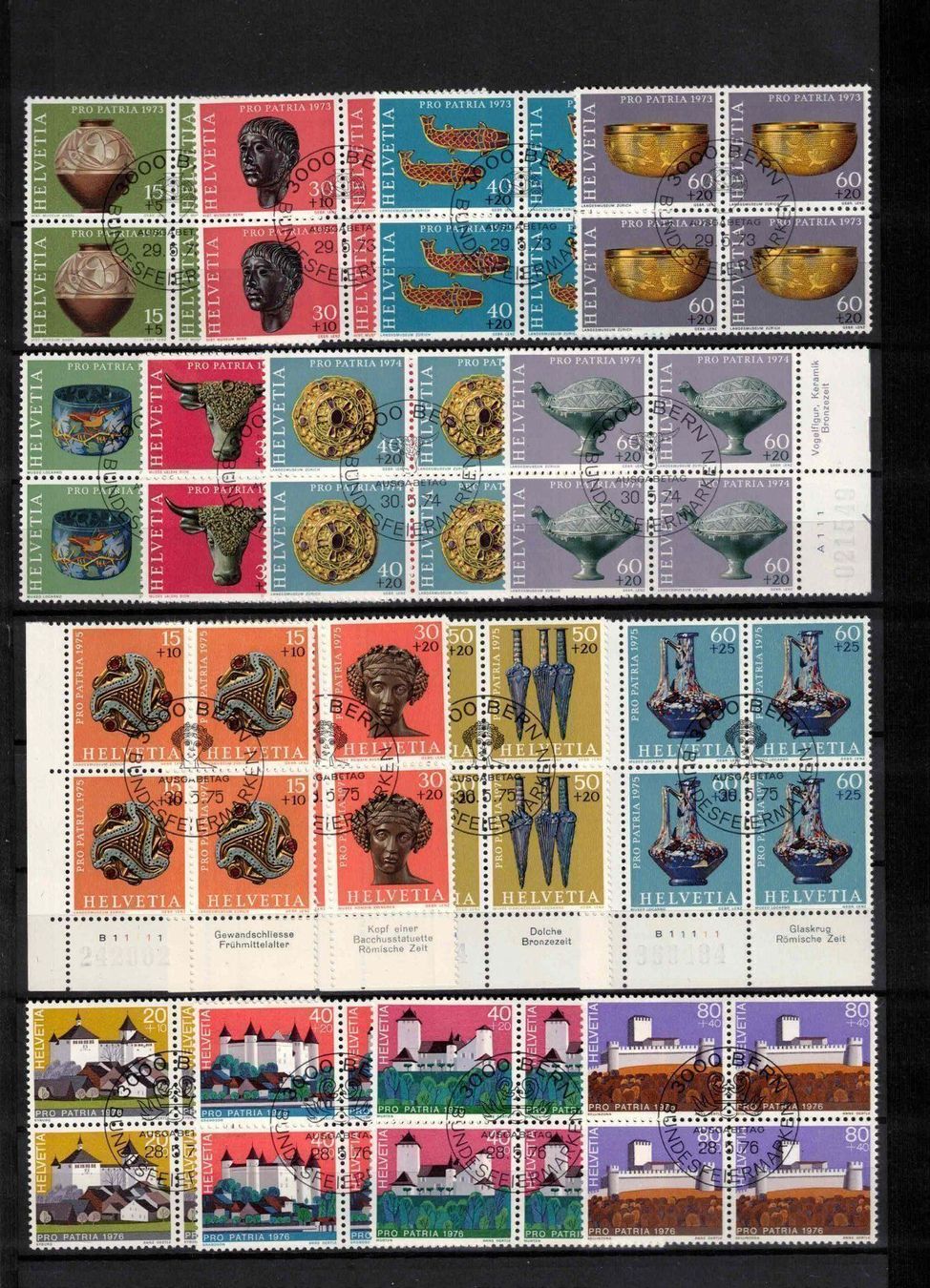 Alle Briefmarken: 5 Scans PP Viererblocks !!! – Gebraucht aus Bibern SH von Heinibuehrer 3