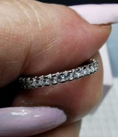 Bague argent avec diamants de moissanite de 0,016 ct GRA