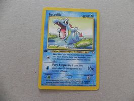 Pokémon Sammelkarte Totodile 1995-2000  HP Engl. 1. Edition