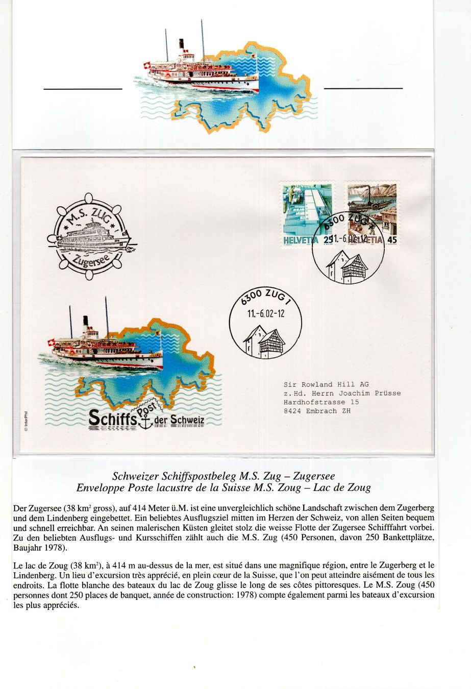 Tous les timbres: 2002 Schiffspost der Schweiz LP siehe Bilder – D'occasion à Stein am Rhein par Huehnerhund 1
