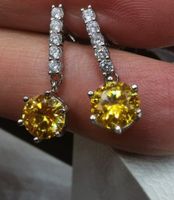 Boucles d'oreille argent avec moissanites 2 ct certifié GRA
