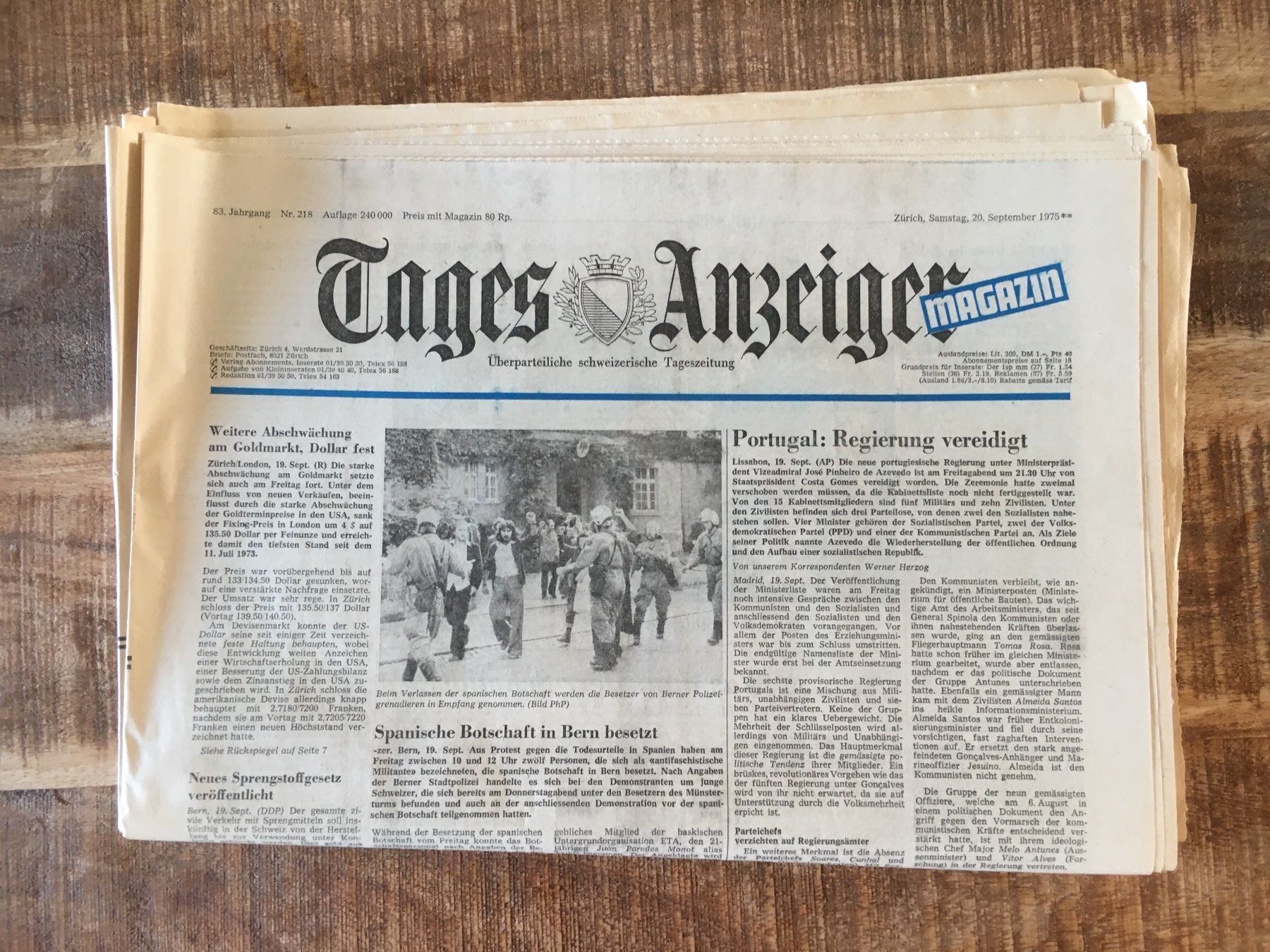 Zeitschriften & Magazine: Tagesanzeiger vom SA, 20. September 1975 – Gebraucht aus Luzern von Jiggy_8898