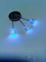 Flachkopf-LED 5mm, 50Stk klar/blau
