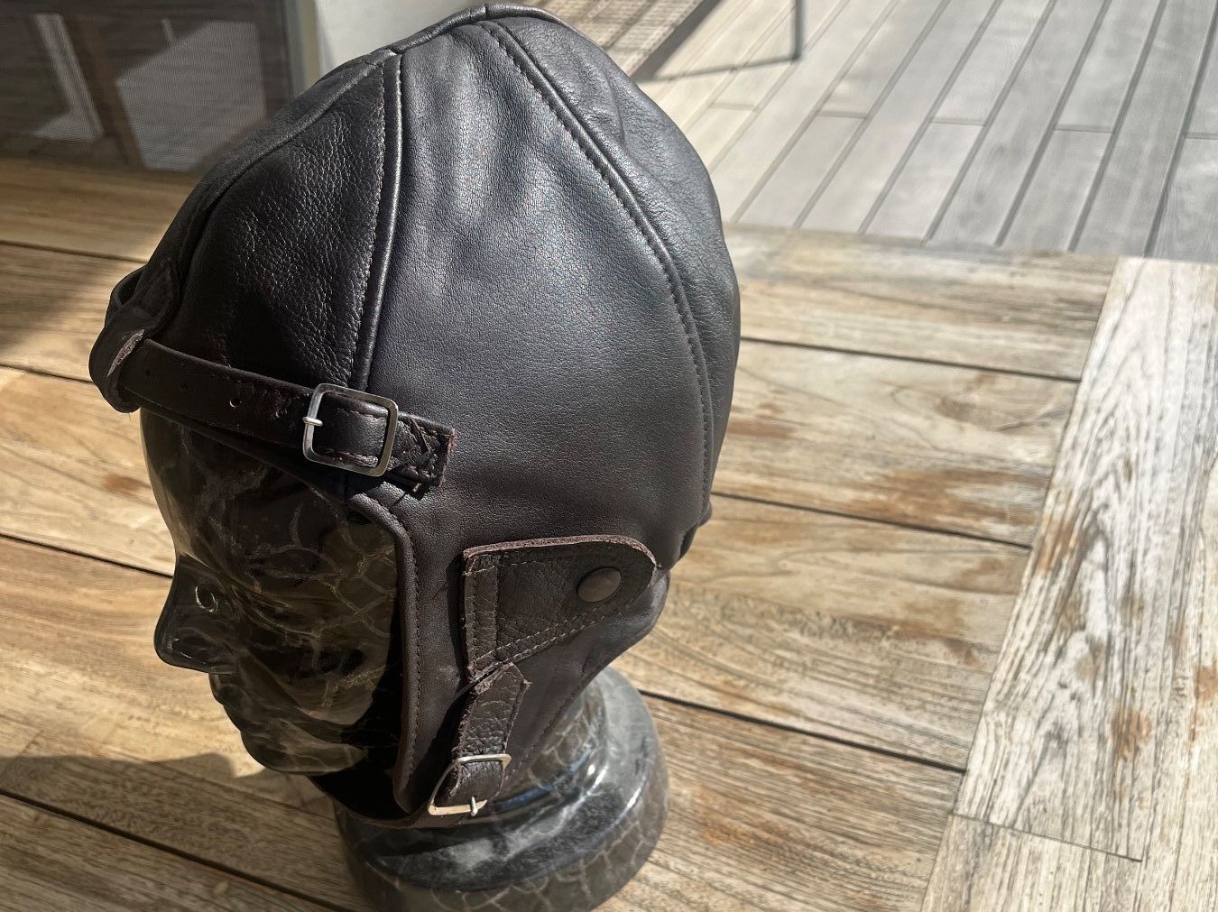 Copricapi, berretti & cappellini: Oldtimer Cabrio-Lederhaube  Fliegermütze – Nuovo (secondo la descrizione) da Sirnach venduto da oli_82kd 1