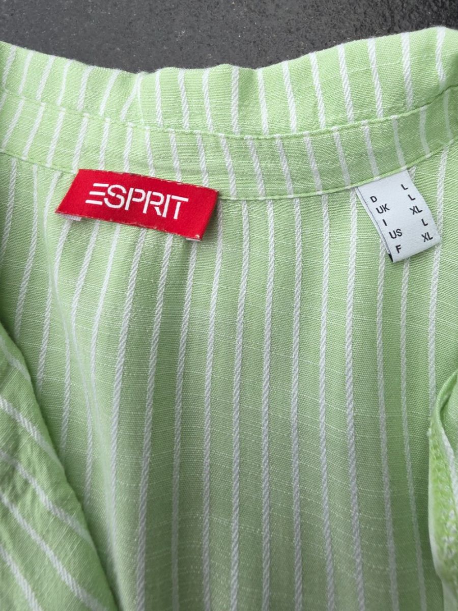 Esprit Blusen: Esprit Hemdbluse gruen-weiss gestreift  L – Gebraucht aus Hagendorn von olinda24 2