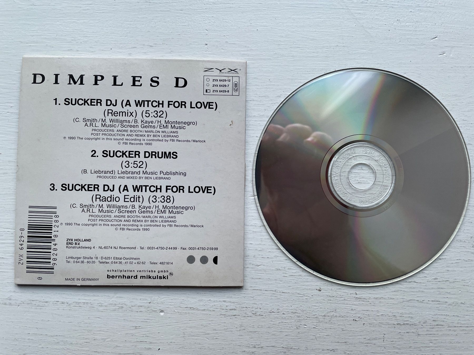 CDs: Dimples D - Sucker DJ - Maxi CD, 1990 – D'occasion à Zürich par Andy_t71 1