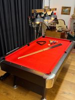 7 ft Billardtisch "Premium" – Braun / Rot