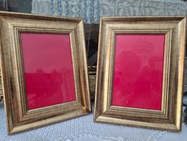 Zwei Fotorahmen Goldfarben Holz guter Zustand