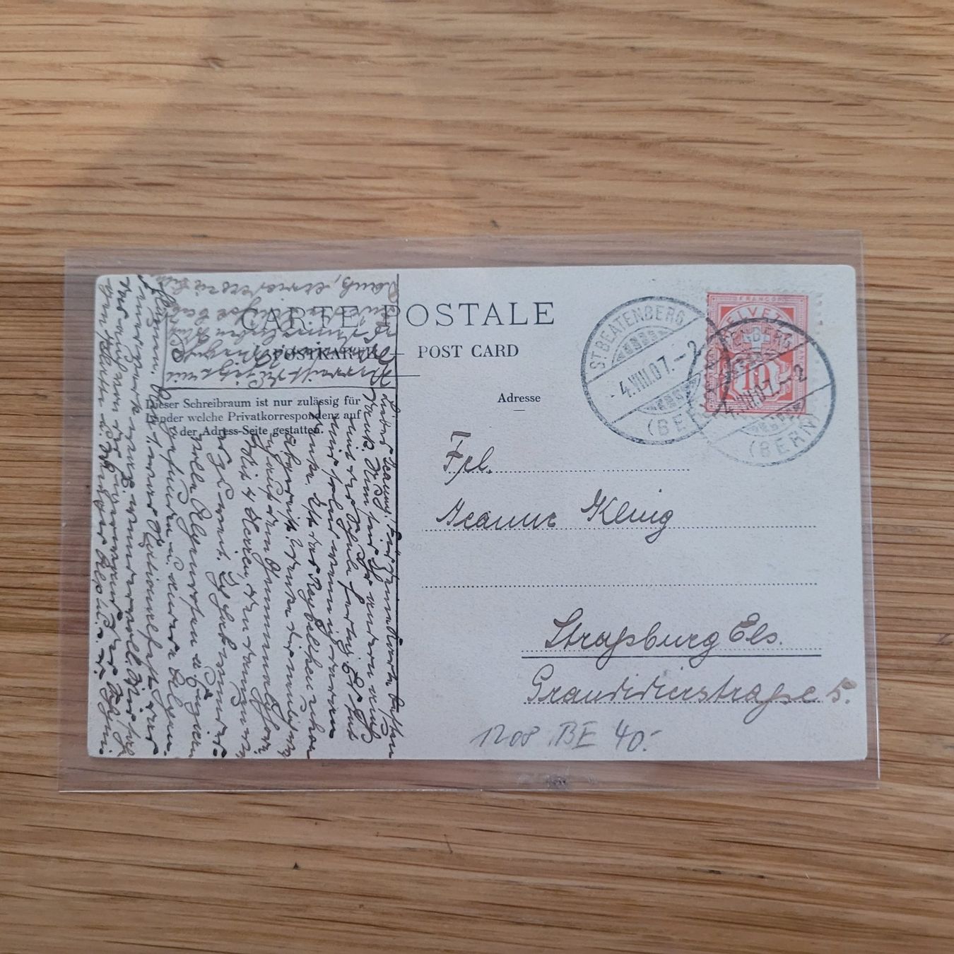 Cartoline postali: Postkarte Ancienne St. Beatenberg 1907 – Usato da Biel/Bienne venduto da Destockweb 1