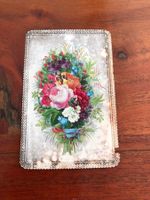Antike Blumen-Glückwunschkarte, um 1900, Rarität!