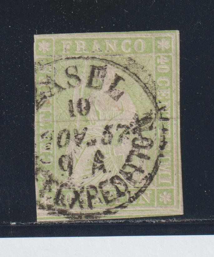 Alle Briefmarken: Strubel 26 C mit Stempel BASEL – Gebraucht aus Siebnen von Fstaehli