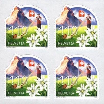 Alle Briefmarken: 💥Viererblock «Typisch Schweiz» - postfrisch – Neu und originalverpackt aus Galgenen von Krdshop