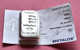 METALOR - 100 GRAMM - SERIE XC - N° 1257