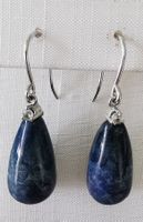 Silber rhod. OH mit grossen Dumortierit Tropfen, Zirkonia