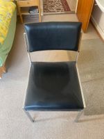 Schwarzer Leder Stuhl mit Chromgestell, Top Zustand! 5Stück