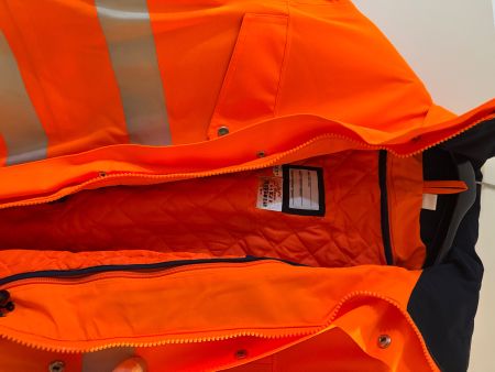 Winter-Arbeitsjacke, Neon Orange, Grösse L, Neu