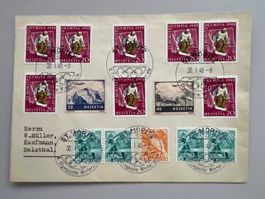 1948 Winter-Olypi. St.Moritz Brief mit W27w/202/204/F27+28