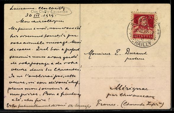 Cartoline postali: AK Lausanne, Clos Chally – Usato da Berlin venduto da bartko-reher 1