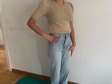 COS Strick-Pullover, beige, Gr. S, Kurzarm.