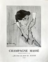 Massé Champagne - Alte Werbung / Ancienne réclame 1954