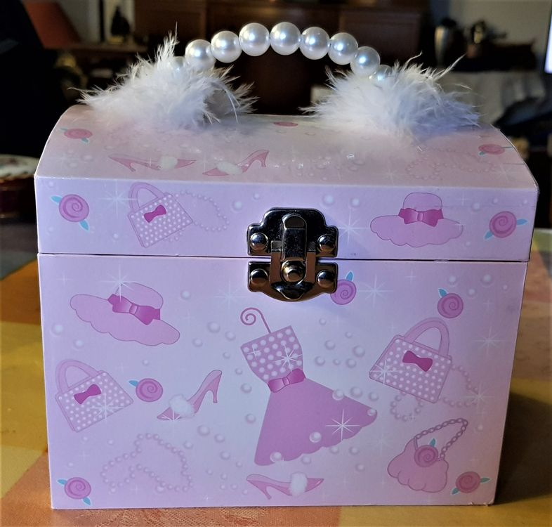 BELLE BOÎTE À musique coffret bijoux métal doré et plastique Années 60' EUR 39,00 - FR