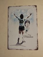 Blechschild - Diego Maradona - Fussball Legende. (nov401)