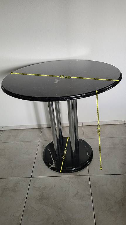 Tavoli: Marmortisch rund mit Chromgestell / Tisch rund – Usato da Zofingen venduto da Loop_ReSale 4
