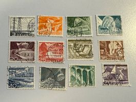 1949, Technik und Landschaft, ZNr. 297-308, gestempelt