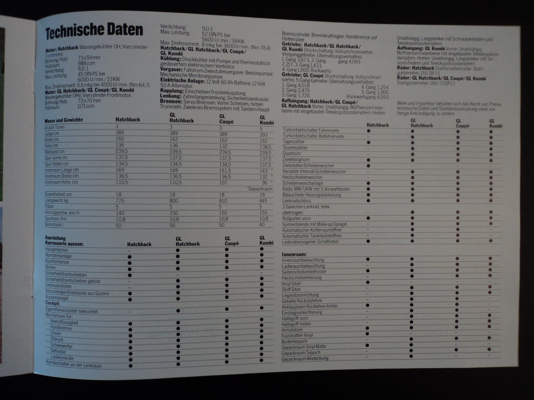 Datsun Documenti: Prospekt Datsun Cherry 1979 Coupé Hatchback Kombi – Usato da Schwarzenburg venduto da modelCARama 5