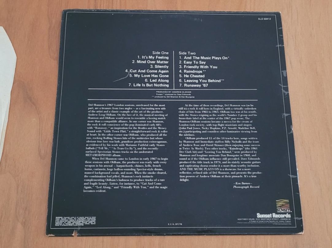 Dischi in vinile: LP  Del Shannon – Usato da Martigny venduto da MZ-67 1