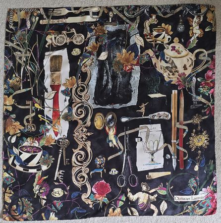 Black/Colourful Head Scarf 88x88cm