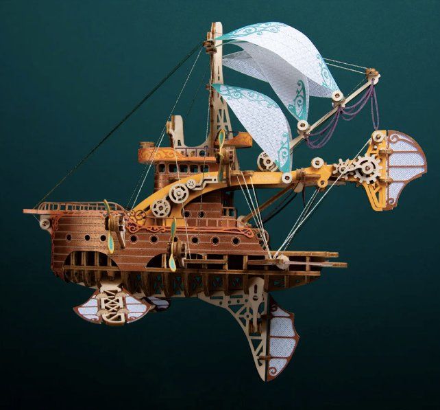 Puzzle: 3D Holz Puzzle Fantasy-Raumschiff – Nuovo e nell'imballaggio originale da Geneve venduto da Titi2008 5