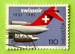  Nr.653 Sonderpostmarken 50 Jahr Swissair GESTEMPELT 1981  ﻿