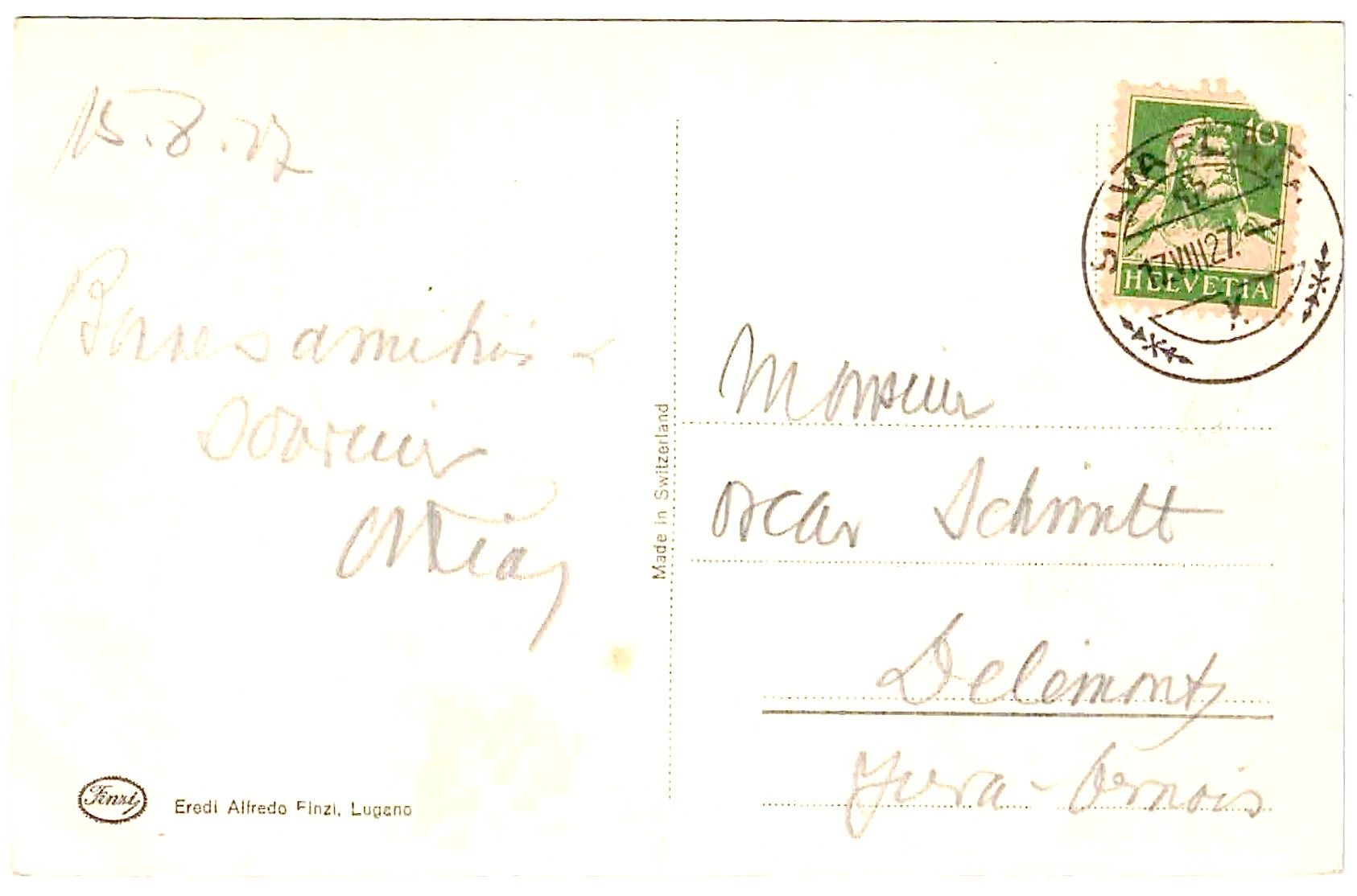 Ansichtskarten: SILVAPLANA mit See  ca. 1920 (GR) – Gebraucht aus Oberdorf BL von Hopfehuepfer 2