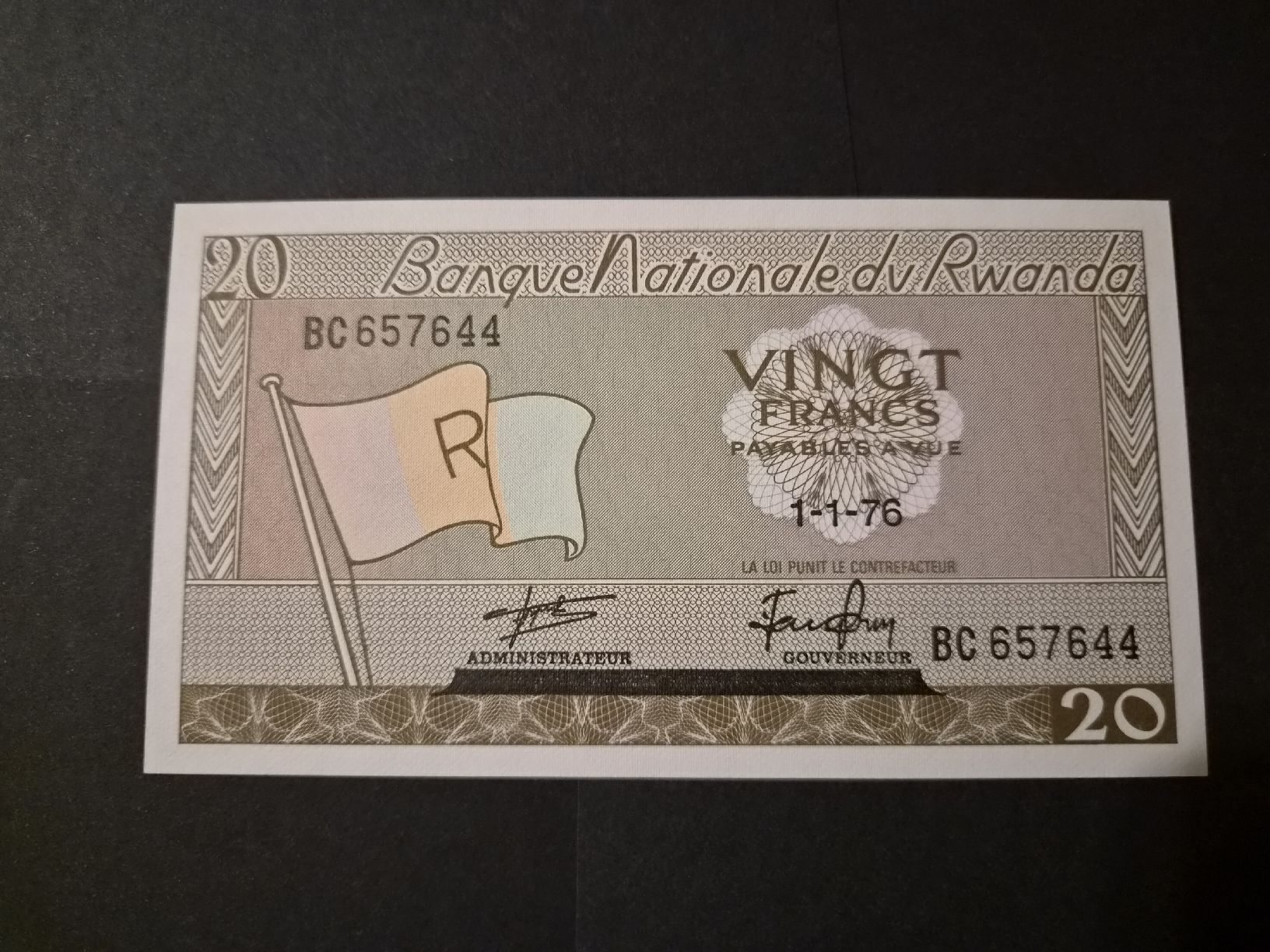 Banconote: Rwanda 1976 20 francs P6e UNC – Nuovo (secondo la descrizione) da Versoix venduto da rucio 1