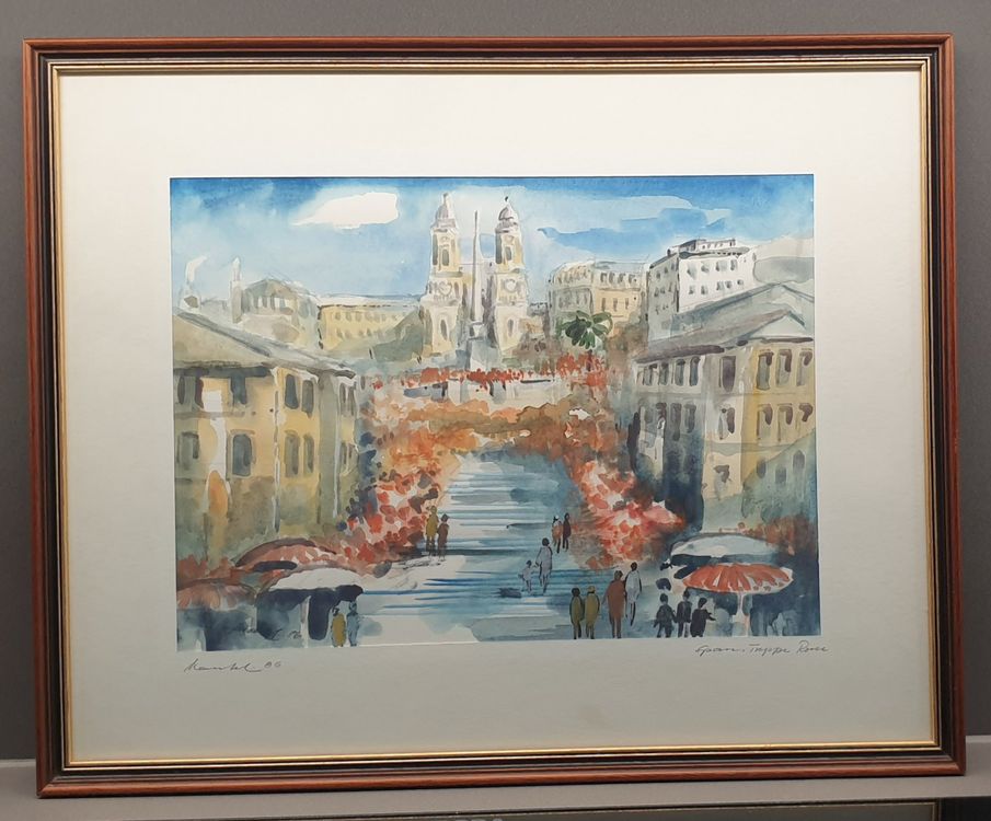 Aquarell von Markus Mantel - Spanische Treppe Rom | Kaufen auf Ricardo