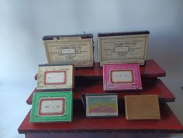 Ancienne Photographie sur plaque de verre. 7 boites