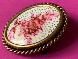 Ovale blumenbrosche Nostalgie