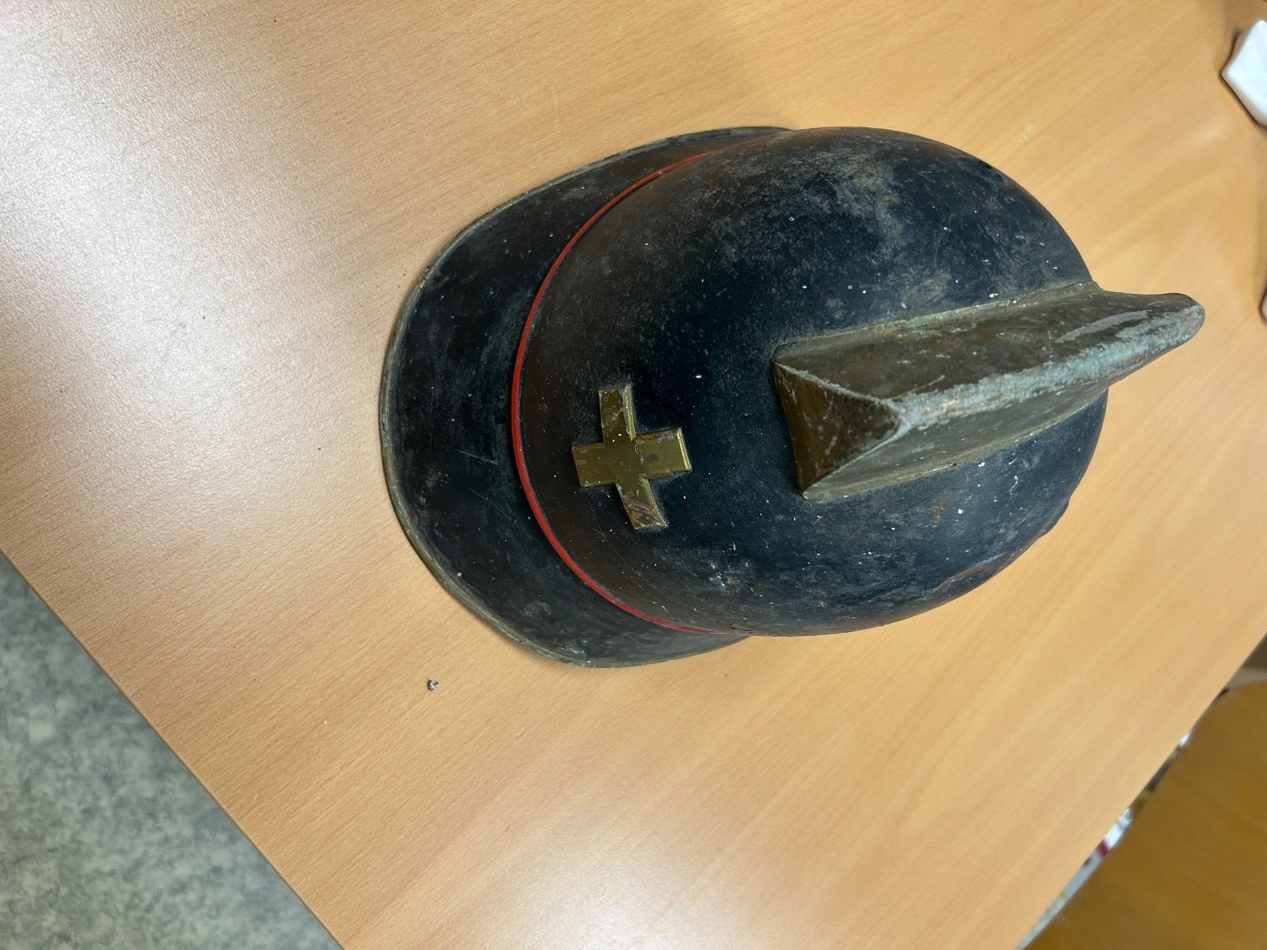 Feuerwehr: Feuerwehrhelm Stahl-Helm mit Lederfutter – Gebraucht aus Gunten von Cnd 3