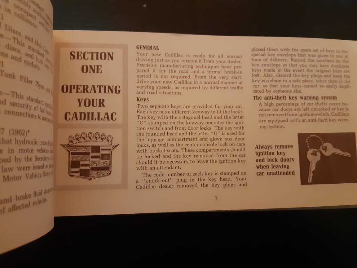 Cadillac Documenti: Betriebshandbuch;   1968 Cadillac – Usato da Dulliken venduto da Airliner2 1