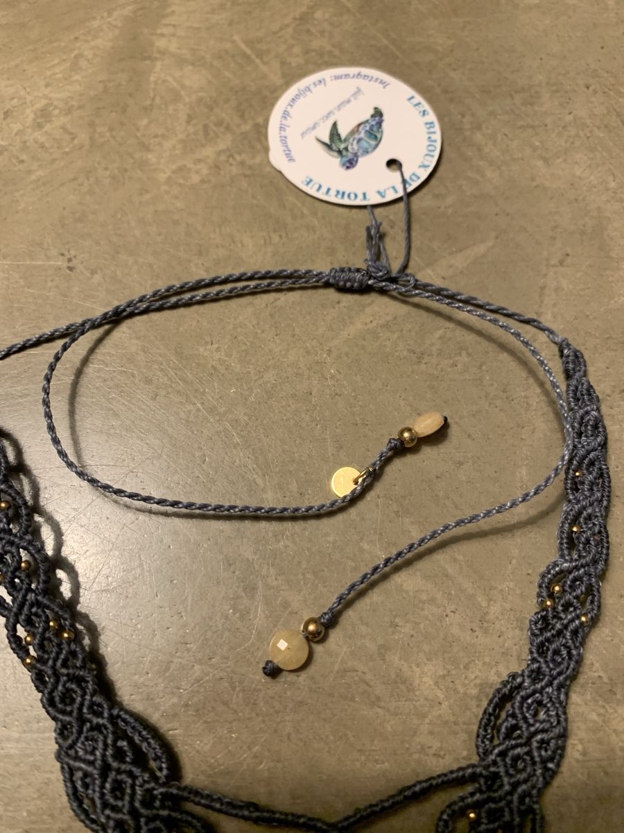 Catenine: 💛 Collier macramé bohème chic – Topaze jaune & aventurine – Nuovo e nell'imballaggio originale da Versoix venduto da val_t6jc 2
