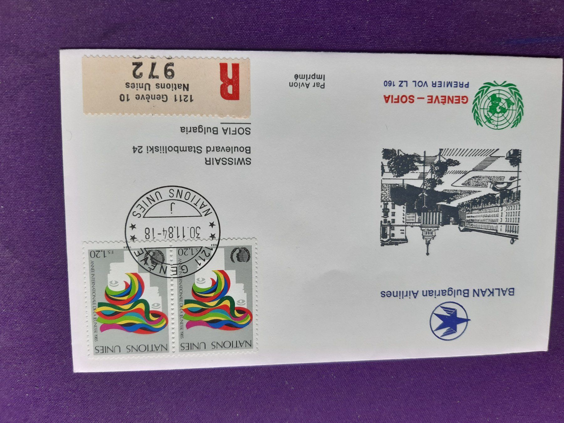 Alle Briefmarken: Flugbriefe 9 Stück, Nations unies, eingeschrieben – Neu (gemäss Beschreibung) aus Wangs von weisstannen01 8