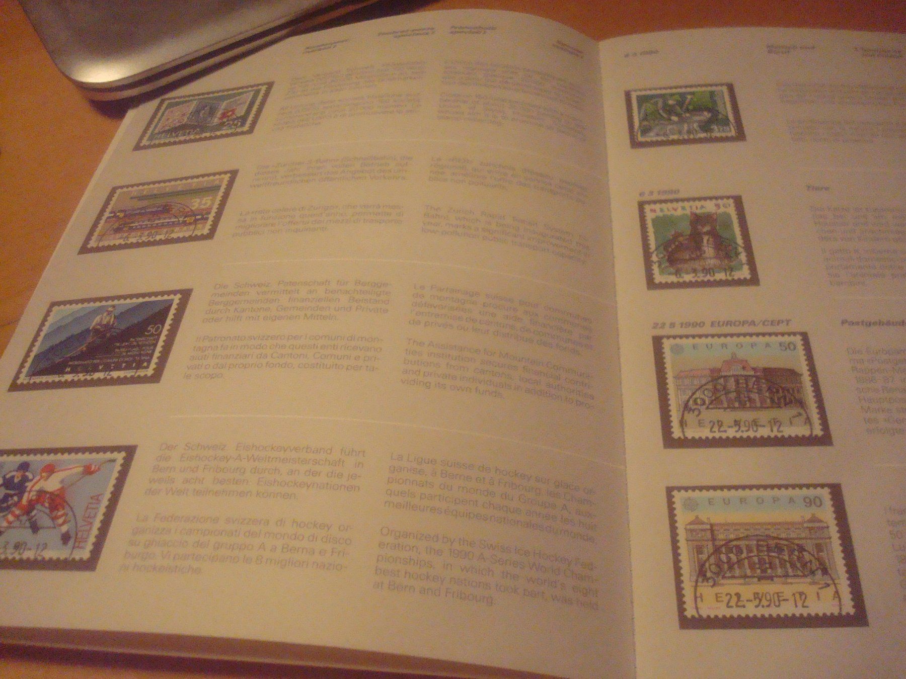 Tutti i francobolli: CH 1990 Jahresbuch mit HAlbmondstempel – Usato da Gordola venduto da Polentaefung 3