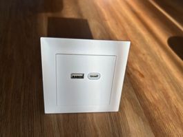 Feller Edizio Duo UP USB A+C 3.0A weiss