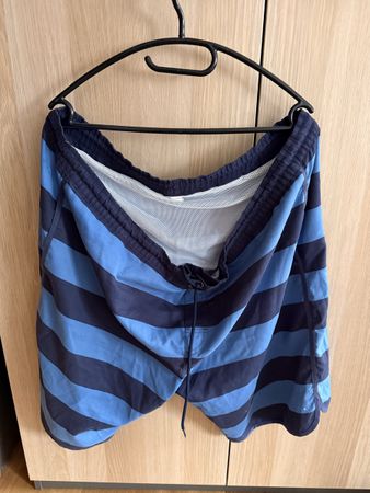 Badehose kurz gestreift Blau Gr. 4XL