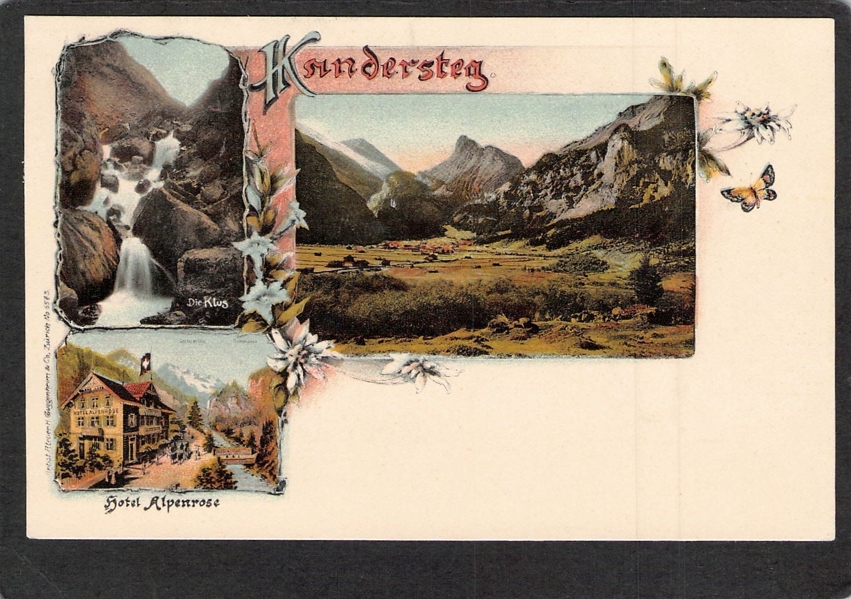 Cartoline postali: ^Litho Kandersteg BE , Hotel Alpenrose – Usato da Reichenburg venduto da Pipo-67