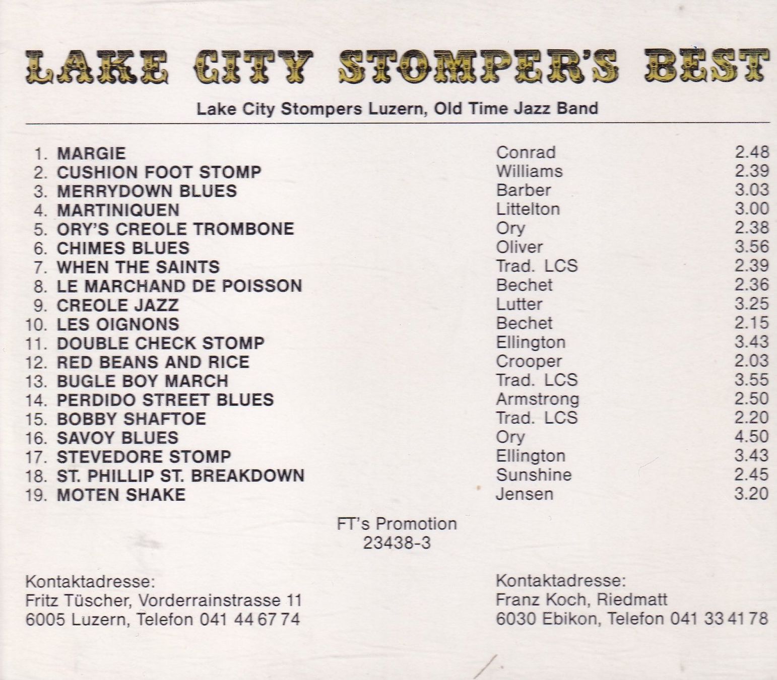 CDs: CD ab Fr. 1.--, Lake City Stomper''s Best – Gebraucht aus Lausen von Mondeo10628 1