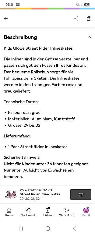 Pattini in linea & Pattini a rotelle: Street Rider Inline Skates 29 -32 – Usato da Zürich venduto da Rose_Marie 4